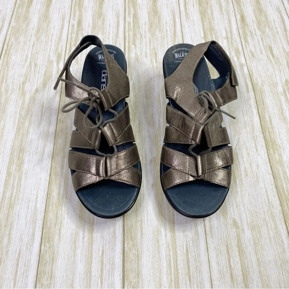 Dansko Bronze Leather Janet Slingback Sandal Clogs